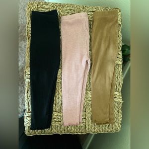 Pack of 3 ribbed toddler leggings